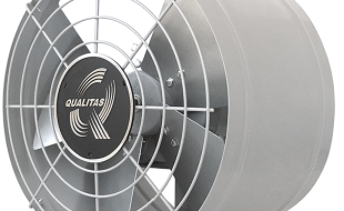 Exaustor axial industrial com hélice metálica para ventilação e renovação do ar