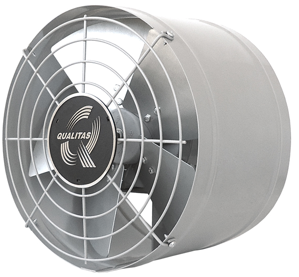 Exaustor axial industrial com hélice metálica para ventilação e renovação do ar